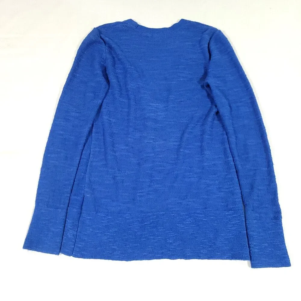 Lilly Pulitzer Knit Cardigan Electric Blue S sweater Ramie enamel buttons preppy